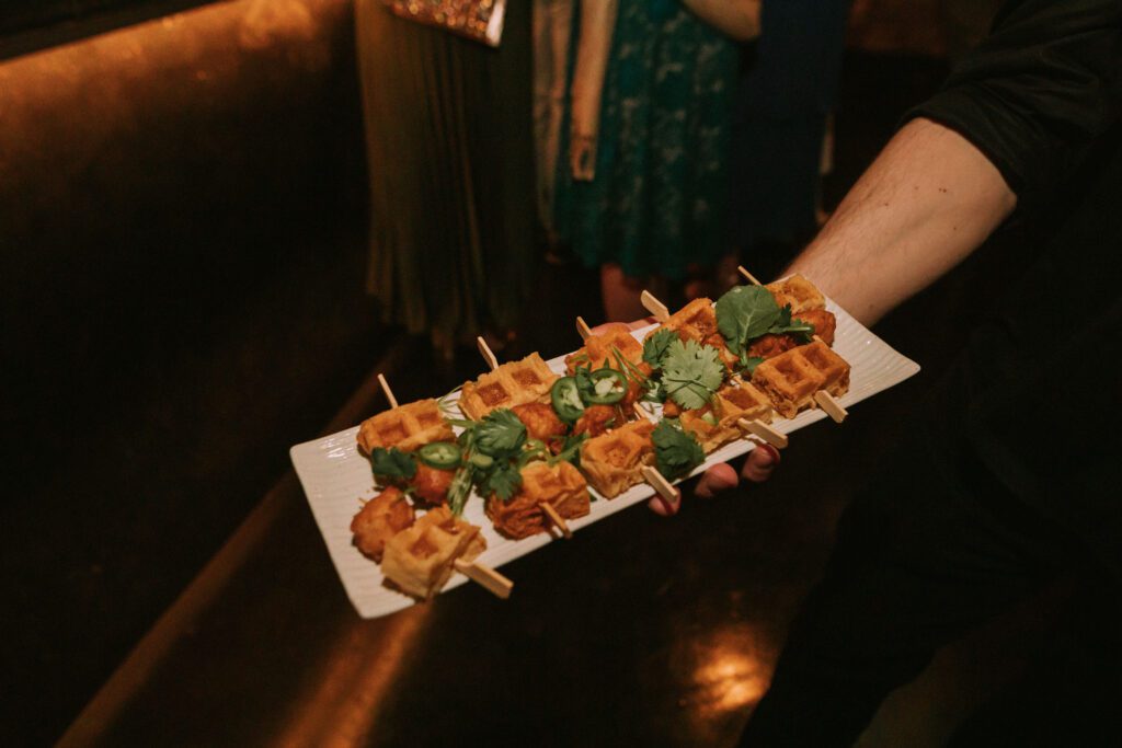 chicken & waffles at deity