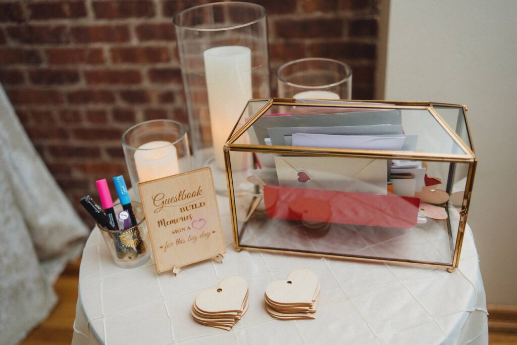 Wedding décor with candles and linens at Deity Brooklyn micro-wedding