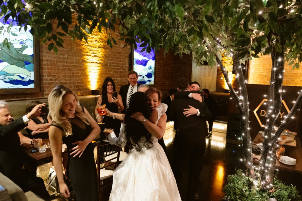 Wedding guests dancing in the Lounge at Deity Brooklyn
